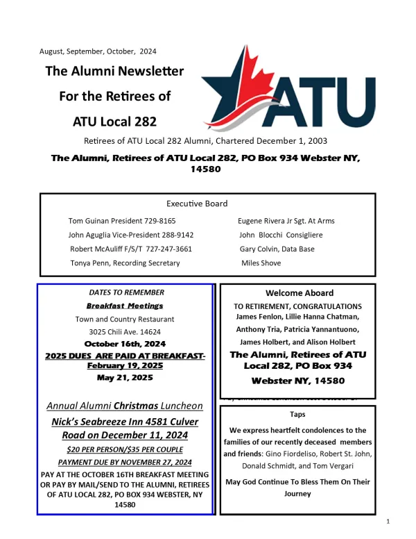ATU 282 Alumni News Letter 2024